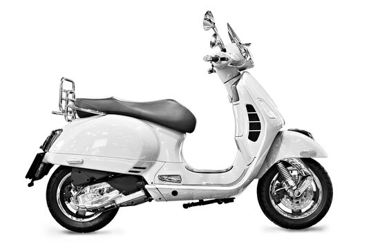 Retro scooter isolated white