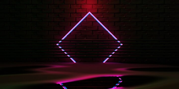 futuristic gaming esports background abstract wallpaper, cyberpunk style scifi game, stage concert scene in pedestal display room, led neon glow light, 3d illustration rendering © Kantapon