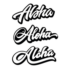 Aloha lettering. Vector calligraphy illustration.Vector over white background © дима селиванов