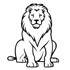 illustration of lion sitting down, SVG Vector