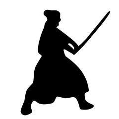 Samurai Fighter Silhouette Vector 