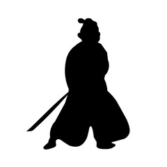 Samurai Fighter Silhouette Vector 