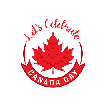 Maple leaf canada day logo design