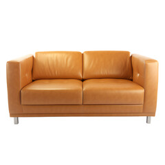 Fototapeta premium modern brown leather sofa on transparent background. Generative ai art