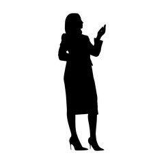 Vector illustration. Silhouette of a woman psychologist.