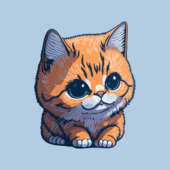 Cute Cat kitten cartoon illustration