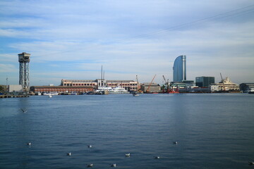 Fototapeta na wymiar Port view. Barcelona.