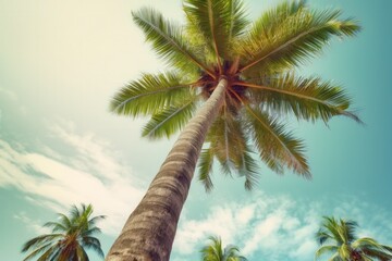 Fototapeta na wymiar Natural palm background. Illustration AI Generative