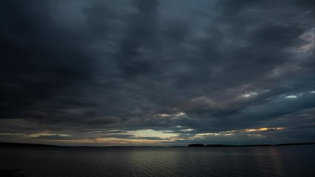 Timelapse of storm clouds by the Porttipahta reservoir in Finnish Lapland