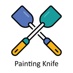 Painting Knife Filled Outline Icon Design illustration. Art and Crafts Symbol on White background EPS 10 File