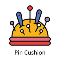 Pin Cushion Filled Outline Icon Design illustration. Art and Crafts Symbol on White background EPS 10 File