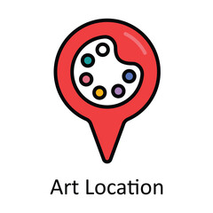 Art Location Filled Outline Icon Design illustration. Art and Crafts Symbol on White background EPS 10 File