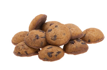 small chocolate chip cookies isolated