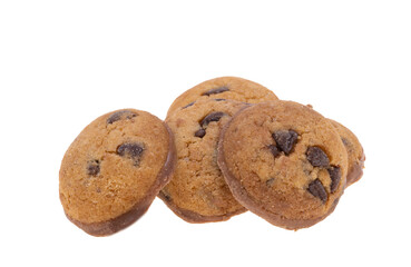 small chocolate chip cookies isolated