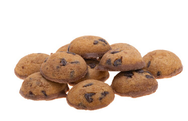 small chocolate chip cookies isolated