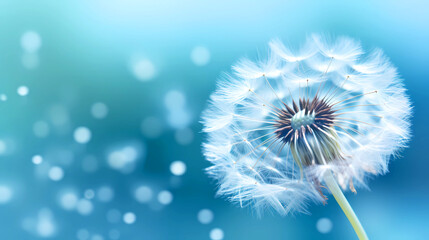 A beautiful background blur image with a dandelion in the foreground.