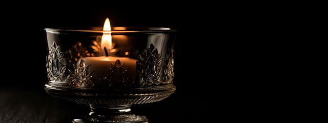 candle in the glass, generative, ai,candle, flame, light, fire, 