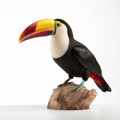 Toco Toucan bird isolated on white background. Generative AI
