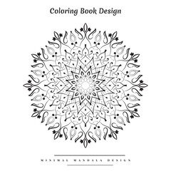 Arabic ornamental and floral pattern islamic mandala for henna, mehndi, tattoo, decoration coloring book .