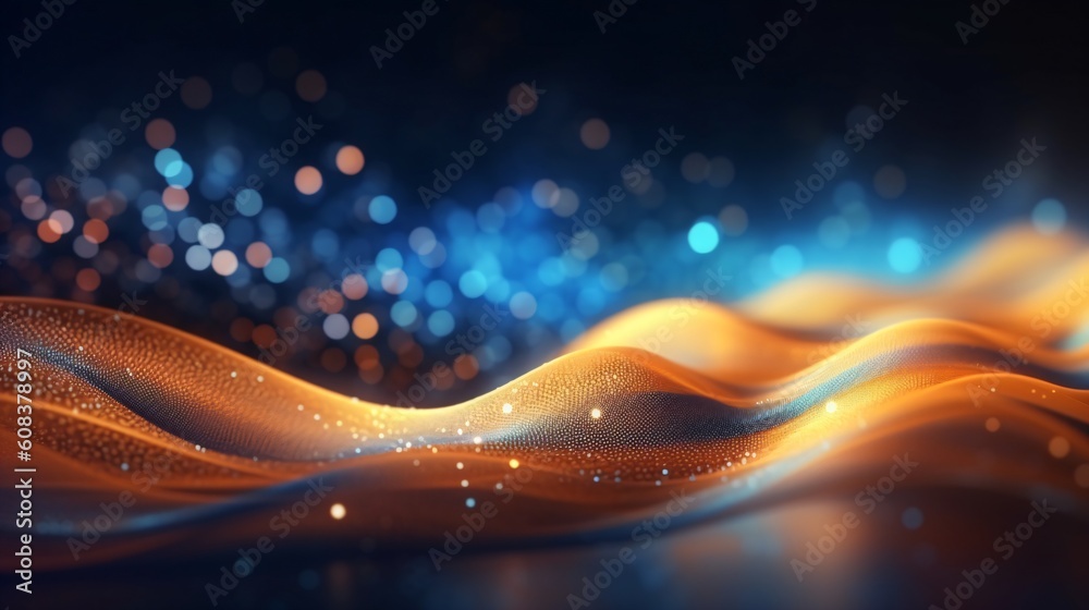 Canvas Prints abstract futuristic background with glowing neon lines. generative ai