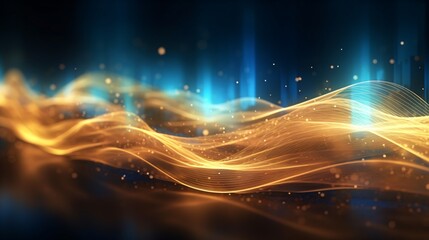 Abstract futuristic background with glowing neon lines. Generative ai