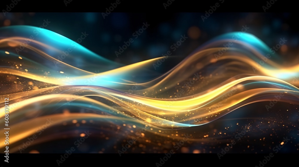 Canvas Prints abstract futuristic background with glowing neon lines. generative ai
