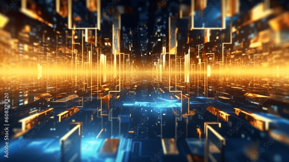 Canvas Prints abstract futuristic business tech digital background wallpaper. generative ai