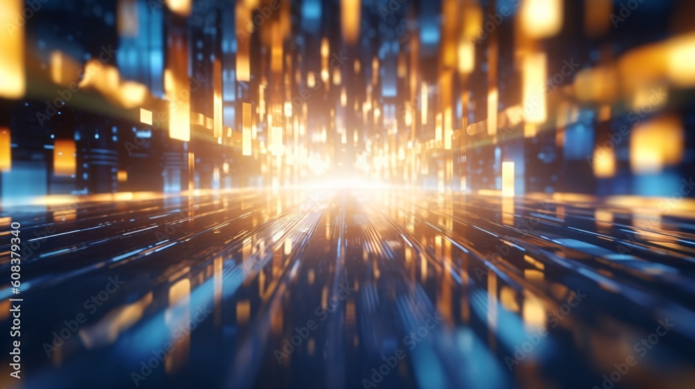 Canvas Prints abstract futuristic computer digital neon design wallpaper. generative ai