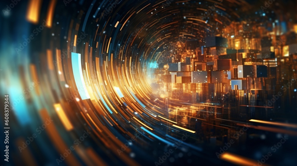 Canvas Prints abstract futuristic business tech digital background wallpaper. generative ai