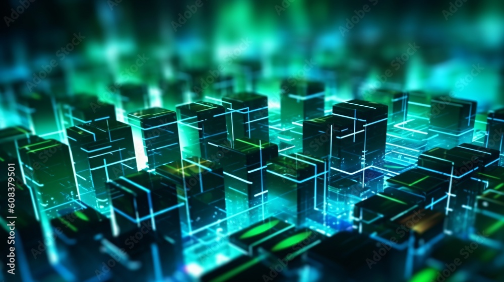 Canvas Prints abstract futuristic computer digital neon design wallpaper. generative ai