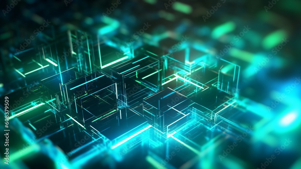 Canvas Prints abstract futuristic computer digital neon design wallpaper. generative ai