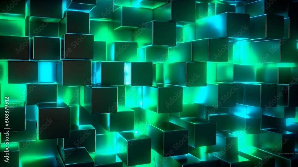 Poster abstract futuristic computer digital neon design wallpaper. generative ai