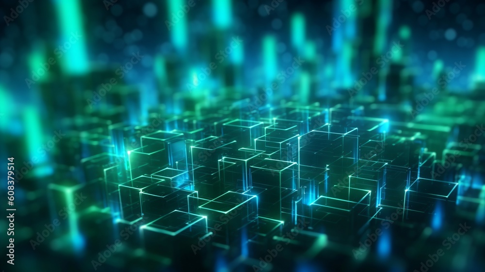 Canvas Prints abstract futuristic computer digital neon design wallpaper. generative ai