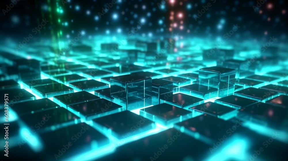 Canvas Prints abstract futuristic computer digital neon design wallpaper. generative ai