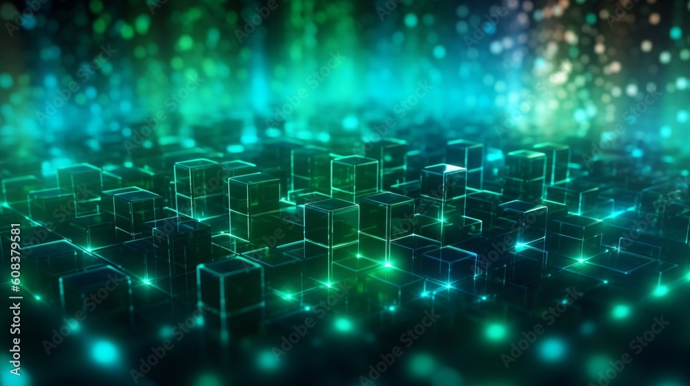 Canvas Prints abstract futuristic computer digital neon design wallpaper. generative ai