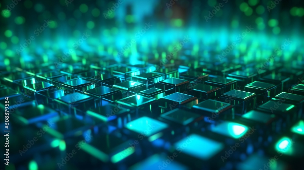 Poster abstract futuristic computer digital neon design wallpaper. generative ai