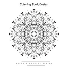 Obraz premium Minimal ornamental and floral pattern islamic mandala for henna, mehndi, tattoo, decoration coloring book design.