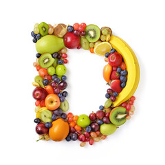 Fruity Fiesta: Colorful Letter D Crafted with Fresh Fruits and Juicy Citrus
generative, ai