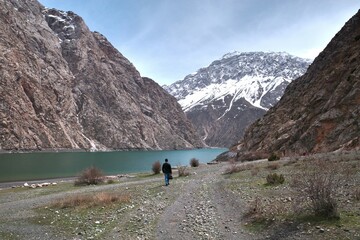 The Seven Lakes near the Uzbek border in Tajikistan - 608381595