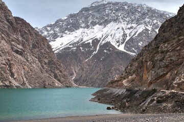 The Seven Lakes near the Uzbek border in Tajikistan - 608381970