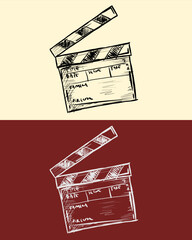 Black movie board handdrawn
