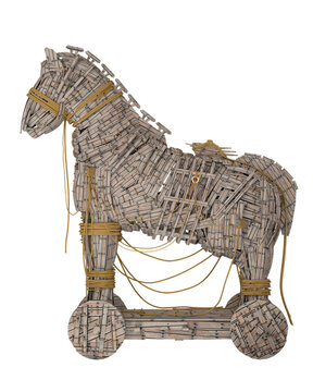 trojan horse side view
