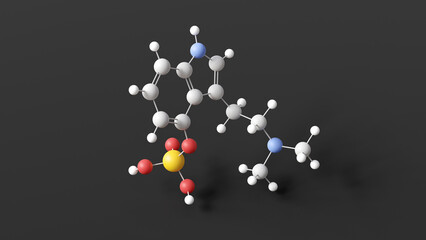 psilocybin molecule, molecular structure, psychedelic prodrug, ball and stick 3d model, structural chemical formula with colored atoms