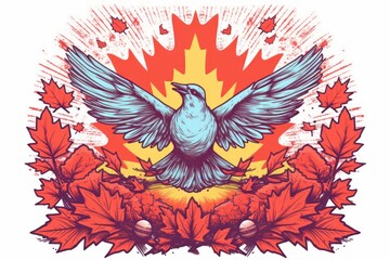 Fototapeta premium Canada Day illustration. Generative AI