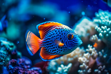 Life of the underwater world. Colorful tropical fish. AI Generated