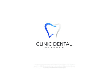 Obraz premium Clinic dental logo designs. Tooth abstract icons, dentist stomatology medical doctor. Vector concept