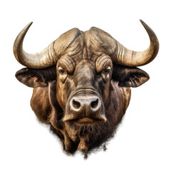 Naklejka premium African buffalo head isolated on white