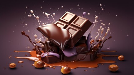 World Chocolate Day illustration with chocolate. Generative AI