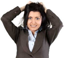 Portrait of Bussinesswoman with Hands in Hair