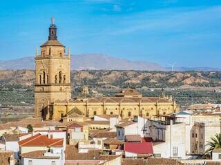 Fototapeta na wymiar Guadix Cathedral and surroundings, Spain